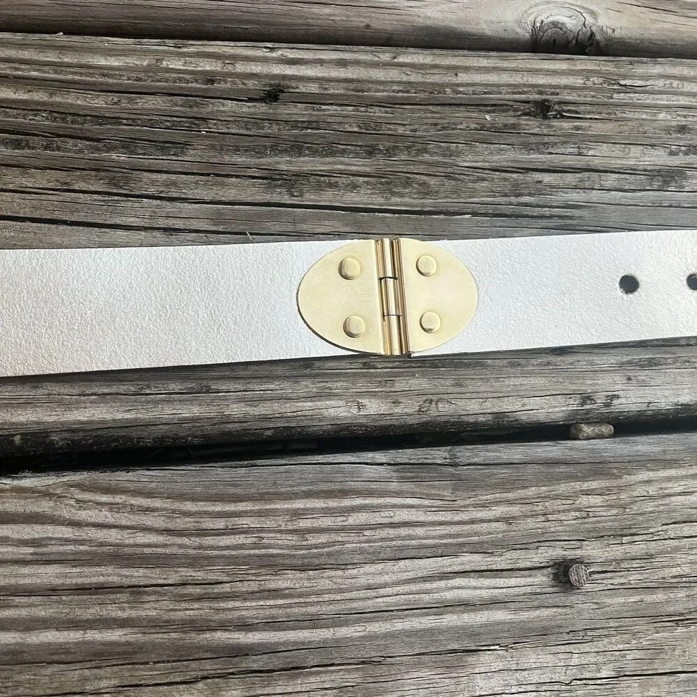 Vintage VJC Versace Jeans Couture Brown Leather Hinge Belt Italy 85 39